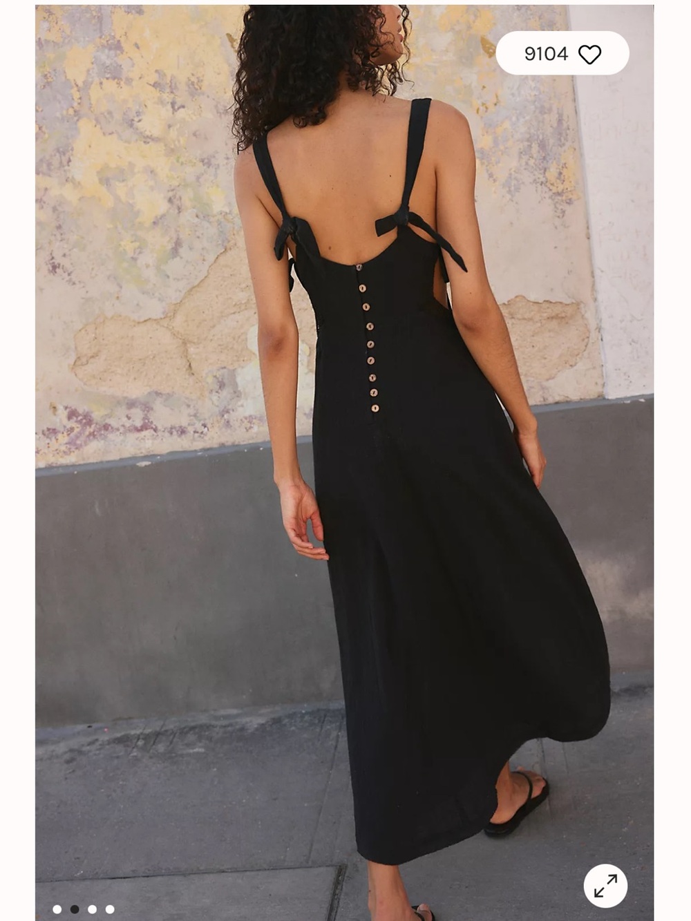 Free People Black Vivi Cotton Midi Dress
